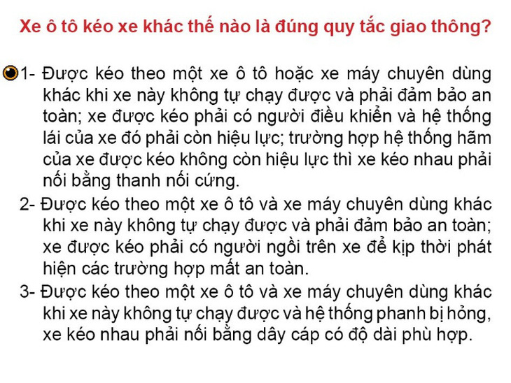 Câu hỏi sát hạch lý thuyết lái xe: sai nguyên tắc? - Ảnh 2.