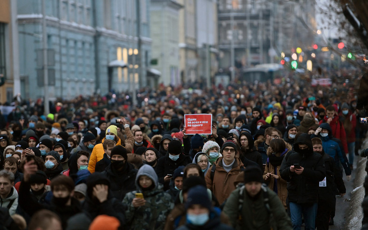 Nga phản đối Mỹ ủng hộ biểu tình đòi thả chính trị gia đối lập Navalny