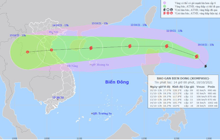 Bão số 7 suy yếu, đi vào đất liền Hải Phòng - Thanh Hóa , bão Kompasu di chuyển rất nhanh - Ảnh 1.