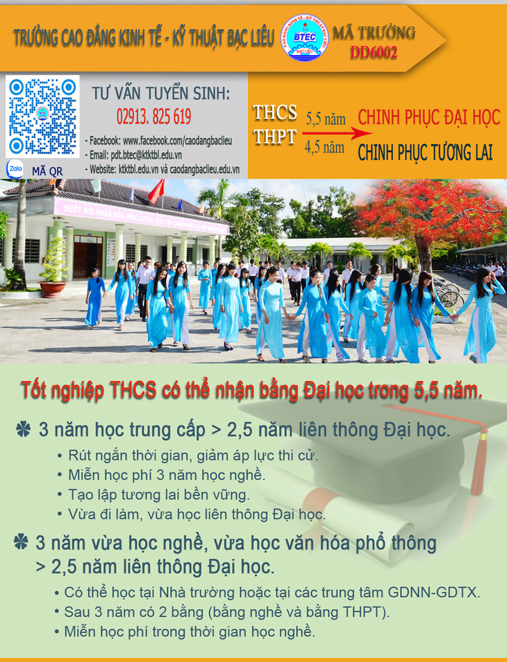 Trường cao đẳng tuyển sinh... đại học cho học sinh tốt nghiệp THCS ...