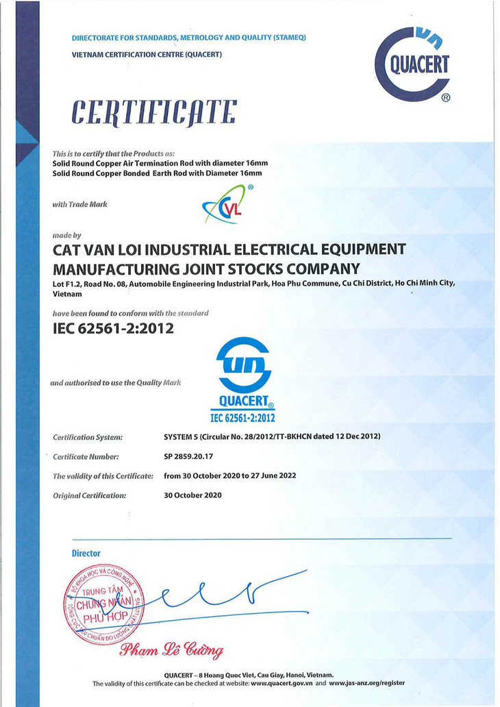 Cát Vạn Lợi sản xuất băng nhôm tiếp địa đạt chuẩn IEC 62561 - Ảnh 2.