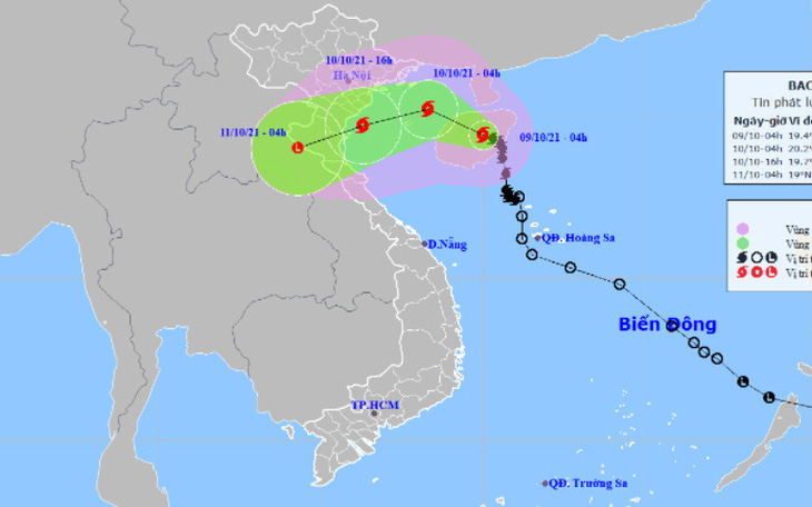 Bão số 7 vào biển Việt Nam sáng 10-10, sóng to, mưa lớn trên biển từ Bắc chí Nam