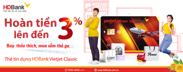 ‘Mưa’ quà tặng khi thanh toán bằng thẻ đồng thương hiệu HDBank Vietjet Classic - Ảnh 1.