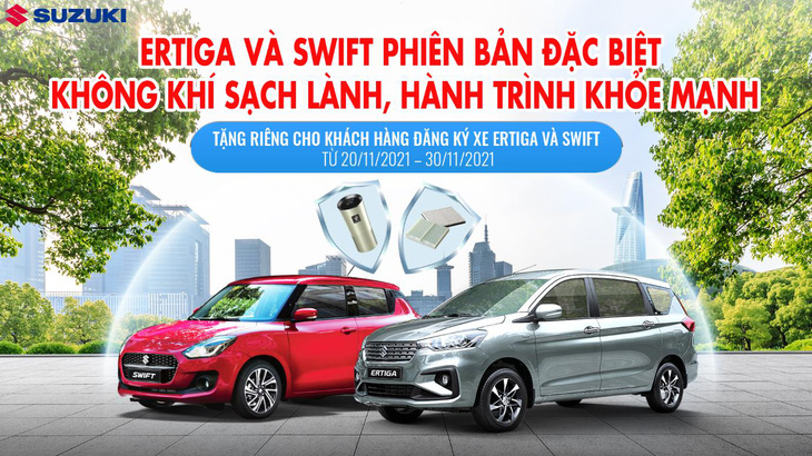 Tặng bộ đôi lọc không khí, điều hoà cho khách mua Ertiga, Swift tháng 11 - Ảnh 1.