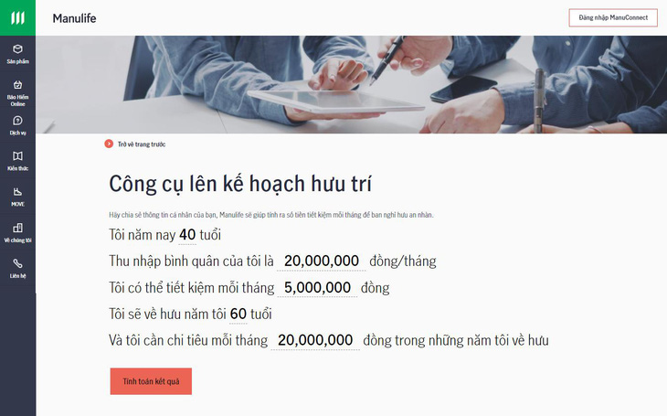 Manulife Vietnam ra mắt công cụ tính toán kế hoạch hưu trí - Ảnh 1.