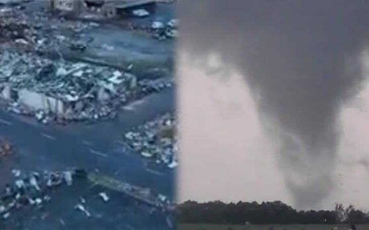 Video: Hơn 30 trận lốc xoáy càn quét 6 bang ở Mỹ, cảnh tan hoang như 
