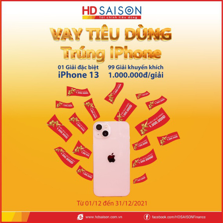 HD SAISON tặng khách hàng iPhone 13 khi vay tiêu dùng cuối năm - Ảnh 1.