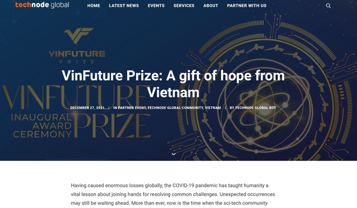 Báo châu Á gọi VinFuture là món quà mang theo hi vọng từ Việt Nam - Ảnh 1.