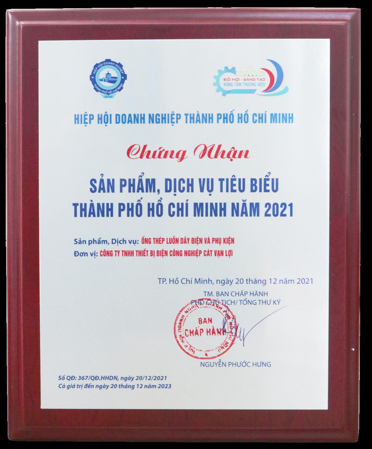 Cát Vạn Lợi đạt chứng nhận hàng Việt Nam chất lượng cao - Chuẩn hội nhập - Ảnh 3.