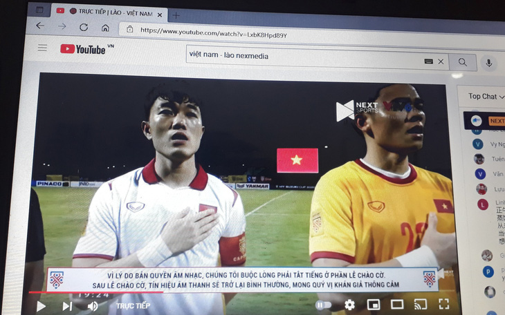 Vì sao quốc ca Việt Nam bị tắt tiếng trong trận Việt Nam - Lào trên kênh YouTube?