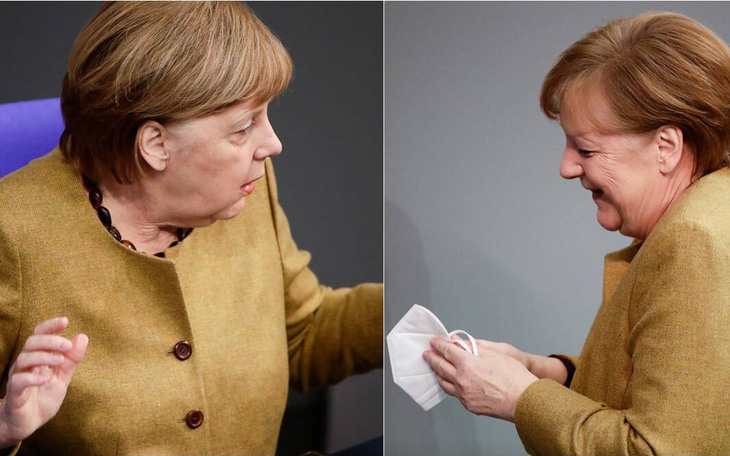 Khoảnh khắc đáng yêu khi bà Merkel 