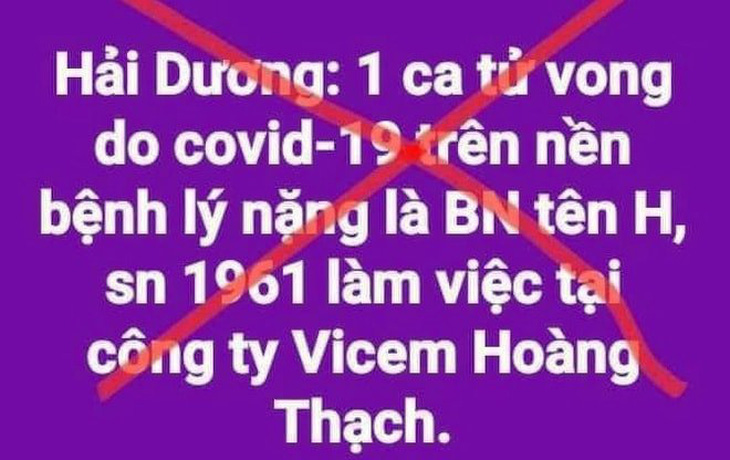 Hải Dương bác tin bệnh nhân mắc COVID-19 tử vong - Ảnh 1.