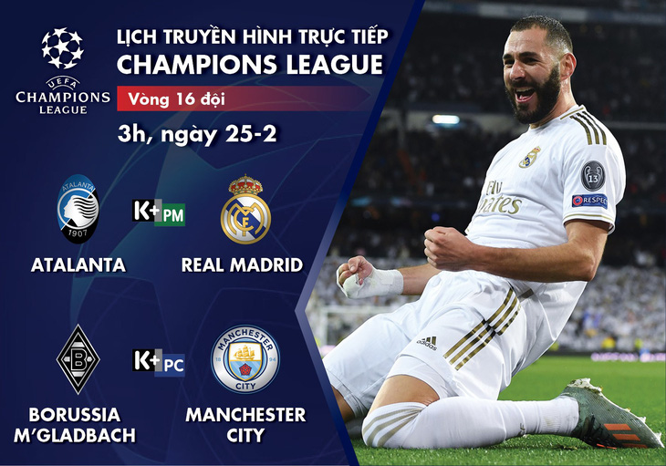 Lịch trực tiếp Champions League 25-2: Real Madrid, Man City thi đấu - Ảnh 1.