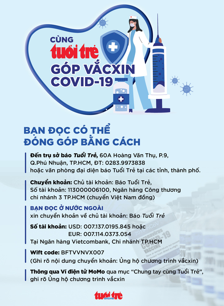 Bạn đọc Tuổi Trẻ đóng góp mua vắc xin, mong mỗi người cùng góp sức - Ảnh 3.