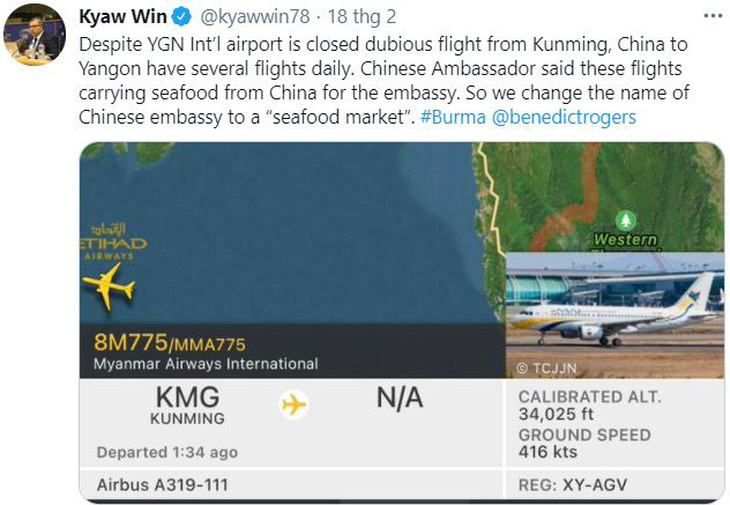 Trung Quốc và Myanmar ấp úng về 5 chuyến bay bí ẩn mỗi đêm - Ảnh 2.