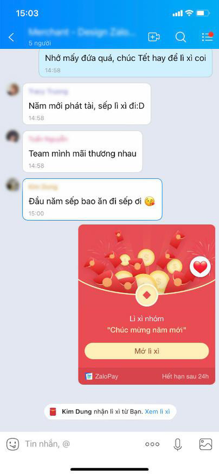 Lì xì trong khung chat Zalo, tết xa cũng hóa gần - Ảnh 2.