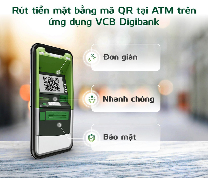 Sử dụng VCB-Digibank, không cần thẻ vẫn rút được tiền tại ATM - Ảnh 1.