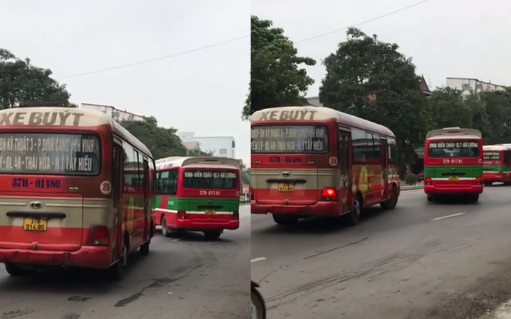 Hai xe buýt chèn nhau như phim trên quốc lộ, người đi đường ‘khiếp vía’