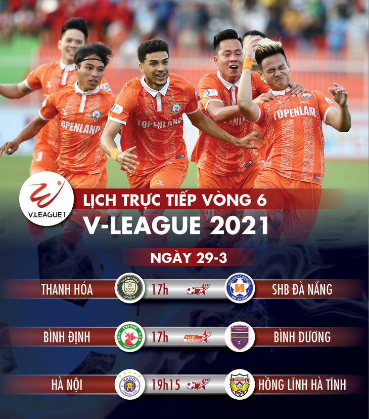 Lịch trực tiếp vòng 6 V-League 2021: Hà Nội gặp Hà Tĩnh - Ảnh 1.