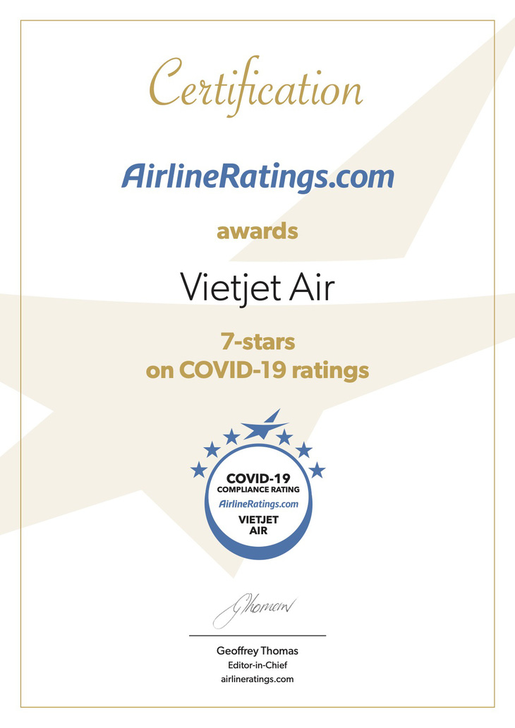 Vietjet đạt chứng nhận quốc tế cao nhất về phòng chống COVID-19 - Ảnh 1.
