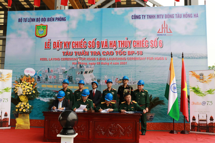 Việt Nam hạ thủy, đặt ky tàu tuần tra theo gói tín dụng quốc phòng Ấn Độ - Ảnh 1.