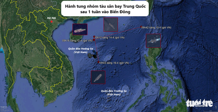 Tàu sân bay Trung Quốc tiến xuống nam Biển Đông - Ảnh 1.