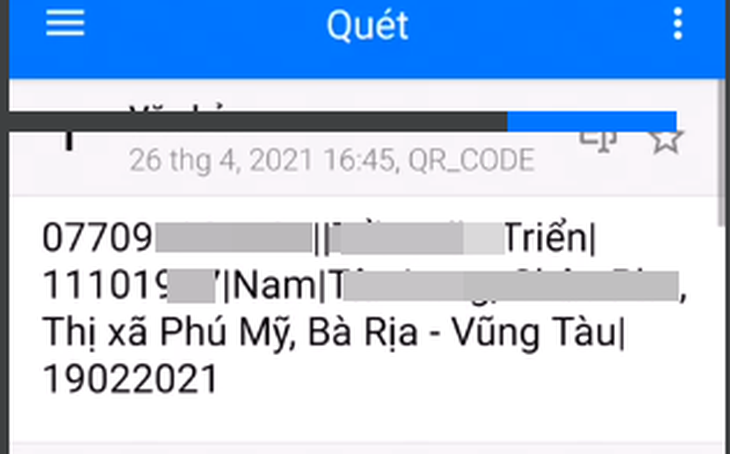 Quét mã QR trên căn cước công dân gắn chip sẽ thấy thông tin cá nhân nào?