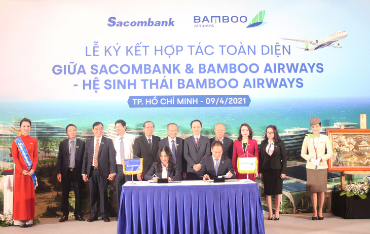 Chủ tịch Sacombank tại lễ ký hợp tác toàn diện với Bamboo Airways: ‘Hai thương hiệu, triệu giá trị’ - Ảnh 1.