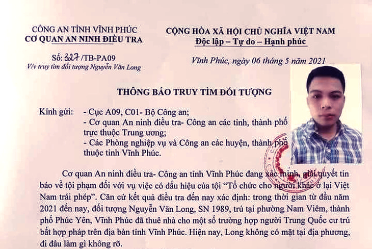 Vĩnh Phúc truy quét, lại bắt được người Trung Quốc nhập cảnh trái phép - Ảnh 1.