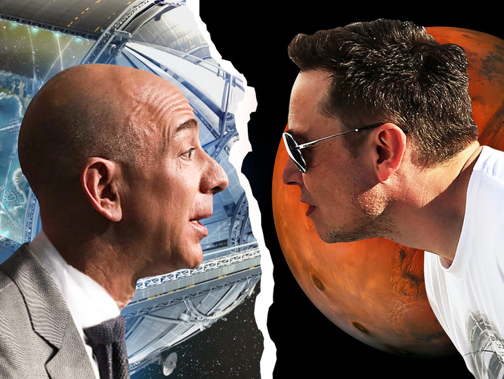 Elon Musk và Jeff Bezos cạnh tranh khốc liệt cuộc đua không gian - Ảnh 1.