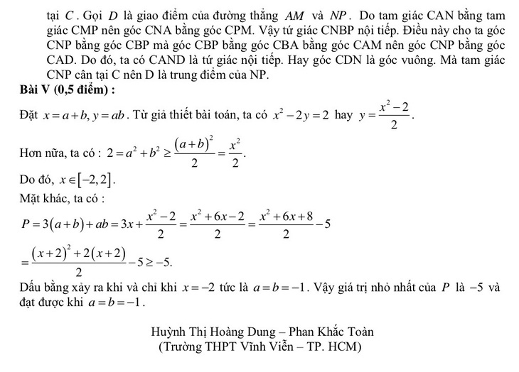 Gợi ý giải đề môn toán thi vào lớp 10 Hà Nội - Ảnh 3.