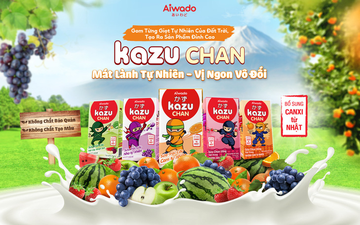 Aiwado ra mắt sữa trái cây và sữa chua uống Kazu Chan