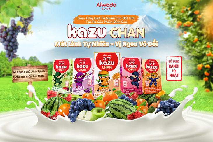 Aiwado ra mắt sữa trái cây và sữa chua uống Kazu Chan - Ảnh 1.