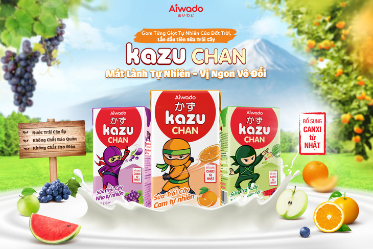 Aiwado ra mắt sữa trái cây và sữa chua uống Kazu Chan - Ảnh 2.