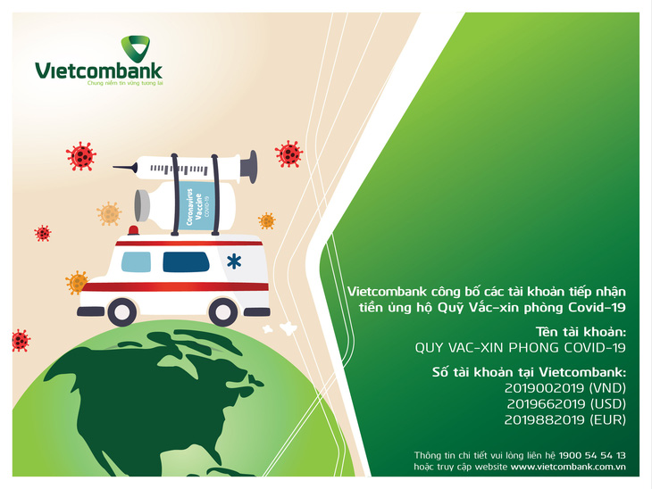 Vietcombank miễn phí chuyển tiền ủng hộ Quỹ vắc xin - Ảnh 1.