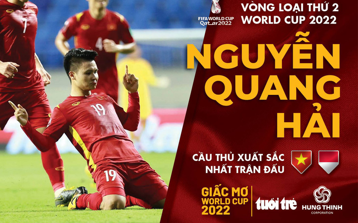 Quang Hải được bầu chọn là cầu thủ xuất sắc nhất trận Việt Nam - Indonesia