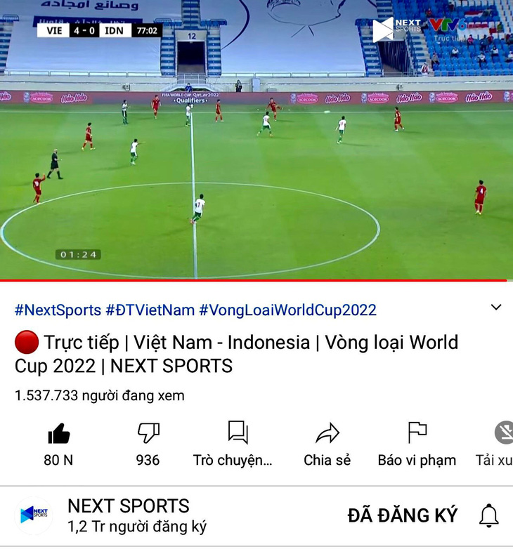 Việt Nam đè bẹp Indonesia, Next Media duy trì vị thế số 1 về kỷ lục người xem trên Internet - Ảnh 1.
