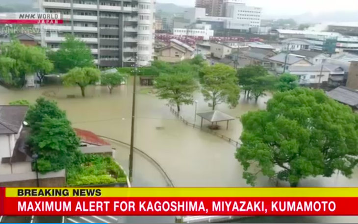 Nhật Bản sơ tán khẩn hơn 120.000 dân vì nguy cơ lũ lụt và sạt lở