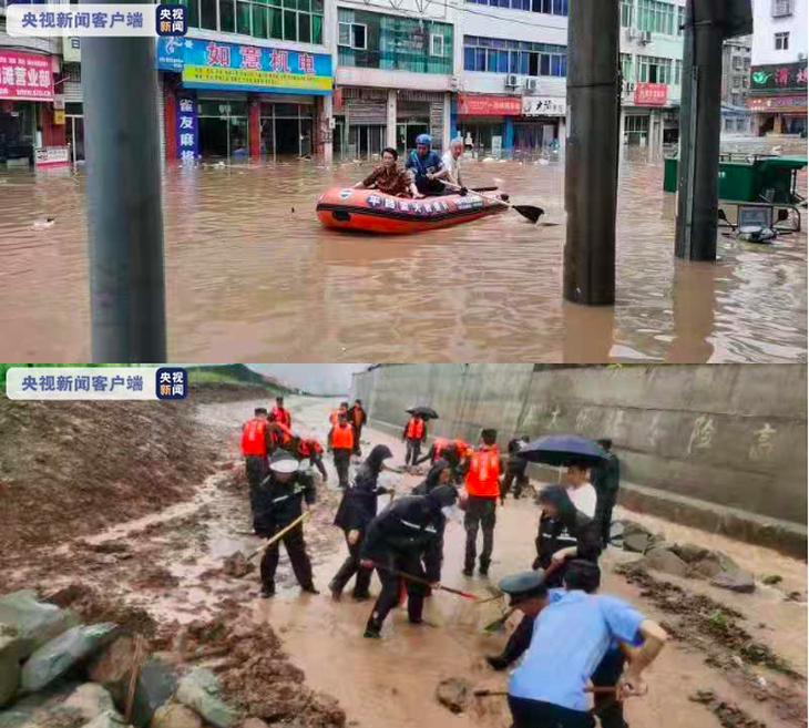 Mưa lớn gây ngập lụt ở Trung Quốc, tàu thuyền bị cuốn đi - Ảnh 2.