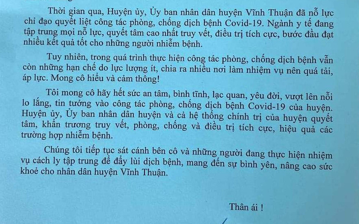 Lá thư sáng sớm gửi vào khu cách ly của bí thư huyện