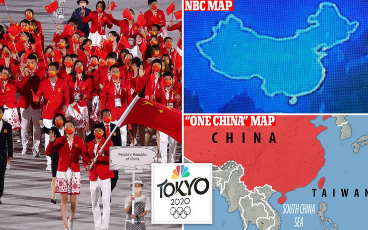 Trung Quốc phẫn nộ vì đài Mỹ chiếu bản đồ không có Đài Loan tại Olympic Tokyo