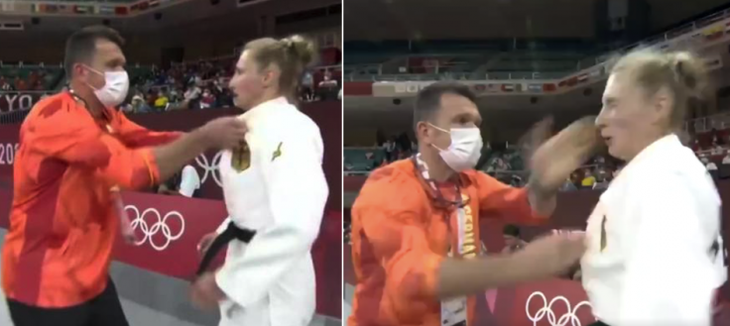 Nữ võ sĩ judo bị huấn luyện viên tát 2 cái và lắc mạnh trước trận đấu ở Olympic - Ảnh 1.