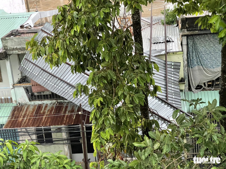 Lốc xoáy làm sập, tốc mái 36 căn nhà cùng nhiều cây ăn trái ở Tiền Giang - Ảnh 1.