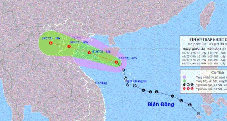 Áp thấp nhiệt đới có thể đổ bộ Hải Phòng - Thanh Hóa đêm nay, lên phương án cho thí sinh thi THPT - Ảnh 2.