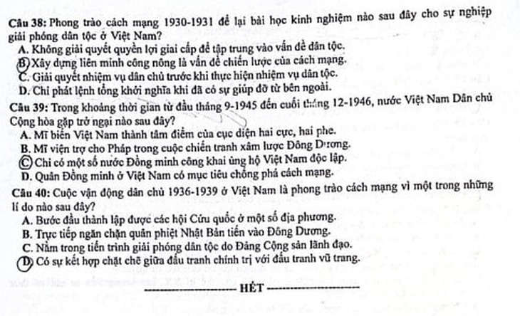 Bài giải gợi ý môn lịch sử kỳ thi tốt nghiệp THPT 2021 - Ảnh 5.