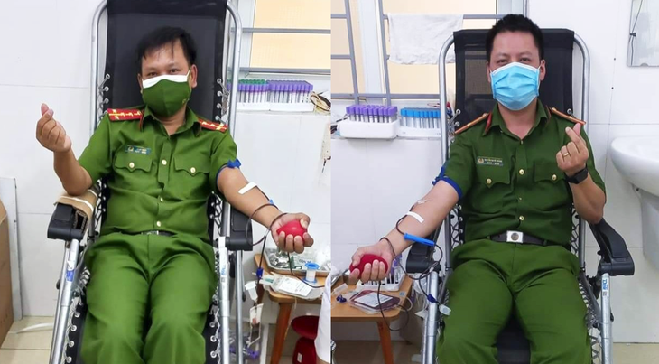 Ba chiến sĩ công an hiến máu cứu bé 6 tuổi bị đàn ong đốt - Ảnh 1.