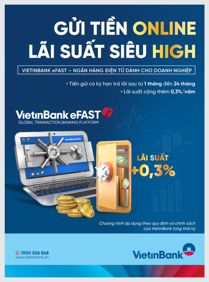 VietinBank cộng lãi suất tới 0,3% khi gửi tiết kiệm online - Ảnh 1.