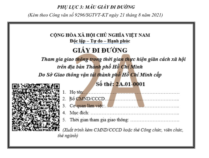 Sở GTVT TP.HCM hướng dẫn cấp giấy đi đường cho người làm việc ngành giao thông - Ảnh 1.