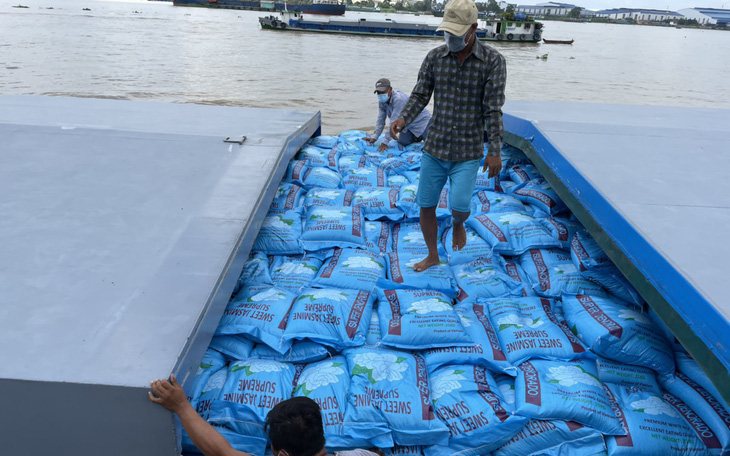 Phí container tăng gần gấp đôi, hàng chục ngàn tấn gạo ‘neo’ trên sông chờ xuất khẩu