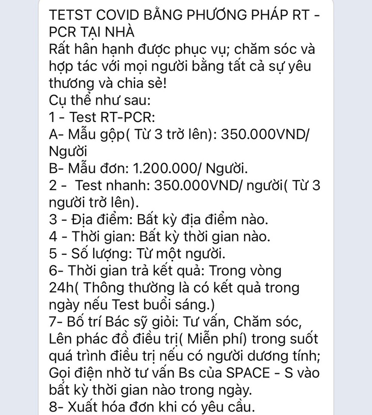 Xưng là nhân viên bệnh viện đến tận nhà xét nghiệm, thu phí 350.000-1,2 triệu đồng - Ảnh 2.